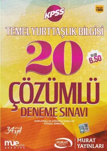 KAMPANYALI-Murat KPSS Temel Yurttaşlık Bilgisi 20 Çözümlü Deneme Sınavı 1099