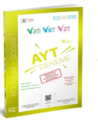 Üç Dört Beş Yayınları AYT Edebiyat Sosyal-1 10 Adet Deneme Üç Dört Beş