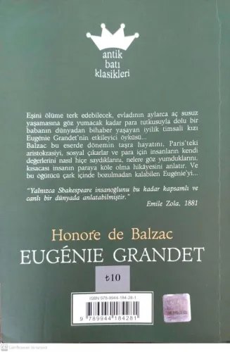 Eugenie Grandet Balzac Antik Batı Klasikleri
