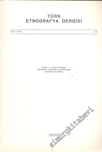 Türk Etnografya Dergisi - Sayı : 18