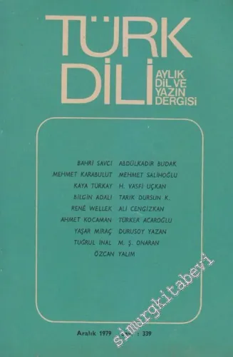 Türk Dili Aylık Dil Dergisi  - 339  XL  29  Aralık