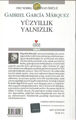 Yüzyıllık Yalnızlık Gabriel Garcia Marouez Can Yayınları %53 indirimli
