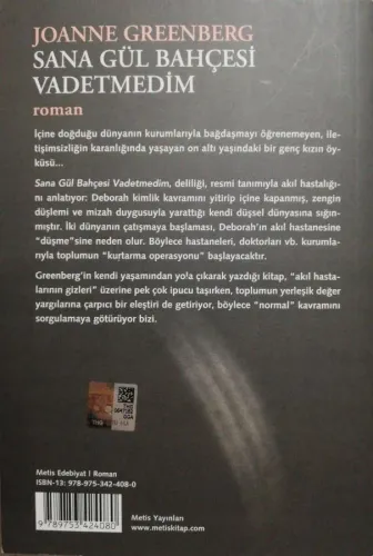 Sana Gül Bahçesi Vadetmedim Joanne Greenberg Metis Yayınları