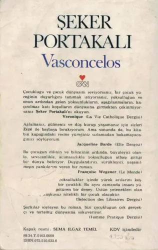 Şeker Portakalı Jose Mauro De Vasconcelos Can Yayınları %47 indirimli