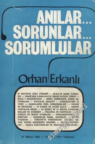 Anılar Sorunlar Sorumlular : 27 Mayıs 1960 - 12 mart 1971 Türkiyesi -        1972