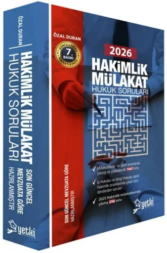 Yetki Yayınları 2026 Hakimlik Mülakat Hukuk Soruları