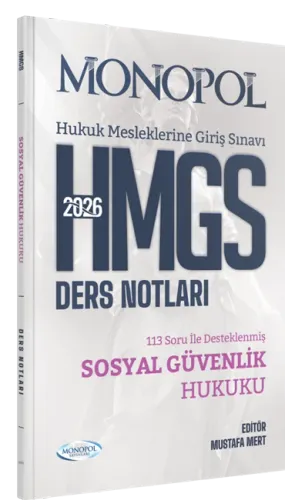 Monopol Yayınları 2026 HMGS Sosyal Güvenlik Hukuku Ders Notları