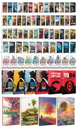 80 Dünya Klasiği ve Manzara Temalı 64 Sayfa Çizgili Defter Seti -2 - H