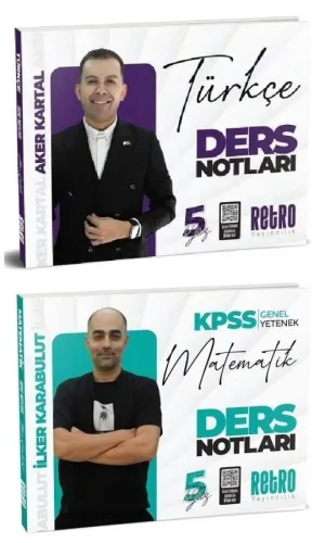 Retro Yayıncılık 2026 KPSS Matematik ve Türkçe 5Yüz Ders Notları 2'li Set