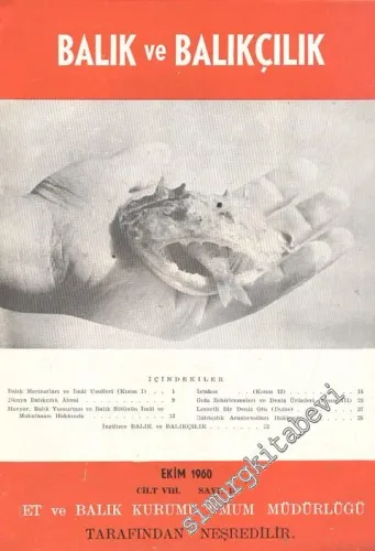 Balık ve Balıkçılık Dergisi - Sayı: 10, Ekim 1960, Cilt: 8