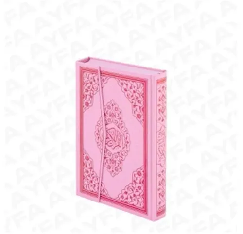 Kur'an-ı Kerim (Ayfa-125P, Cami Boy, Gül Desenli, Pembe, Ciltli)