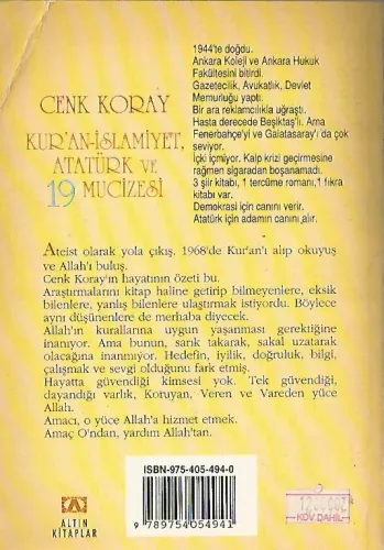 KUR'AN-İSLAMİYET, ATATÜRK VE 19 MUCİZESİ Cenk Koray Altın Kitaplar %36