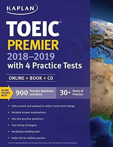 TOEIC Premier 2018 2019 with 4 Practice Tests Online Book CD