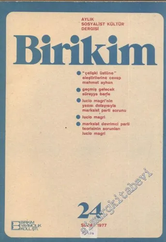 Birikim Aylık Sosyalist Kültür Dergisi - Sayı: 24, Şubat 1977