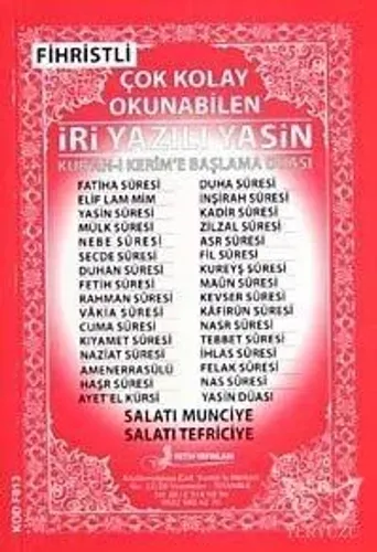 Çok Kolay Okunabilen İri Yazılı 41 Yâsin Kod: F013 (Cep Boy)
