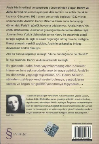 Henry ve June Anais Nin Everest Yayınları %56 indirimli