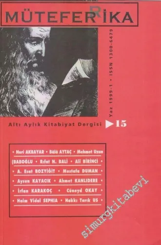 Müteferrika Kitabiyat Dergisi - Sayı: 15      Yaz 1998