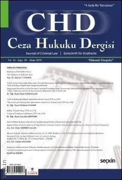 Ceza Hukuku Dergisi Sayı: 39 - Nisan 2019