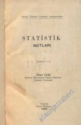 Statistik Notları: Sömestr 5-6 -