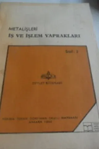Metalişleri İş ve İşlem Yaprakları Sınıf 3