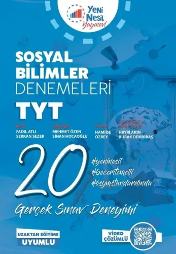 Yeni Nesil Yayınları TYT Sosyal Bilimler 20 Deneme Sınavı