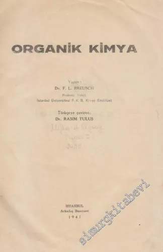 Organik Kimya - 1941