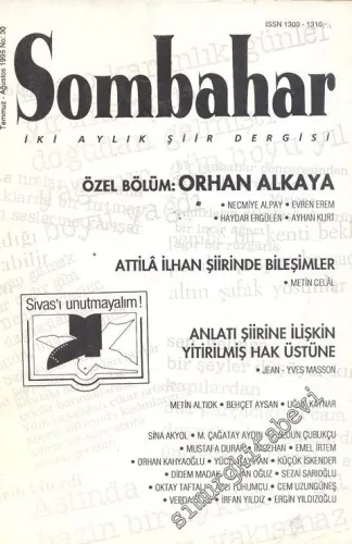 Sombahar: İki Aylık Şiir Dergisi  - Temmuz - Ağustos 1995; Sayı: 30