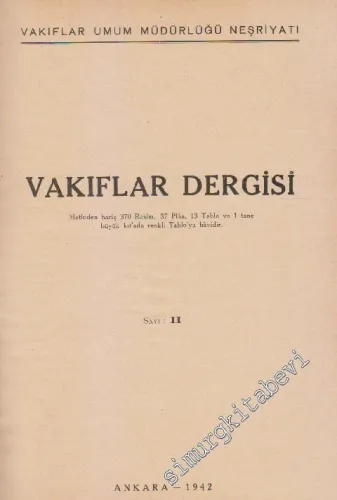 Vakıflar Dergisi - Sayı: 2