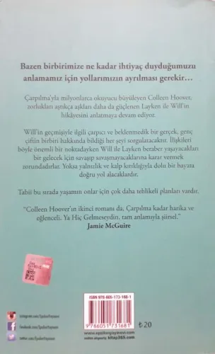 Ya Hiç Gelmeseydin Colleen Hoover Epsilon Yayıncılık