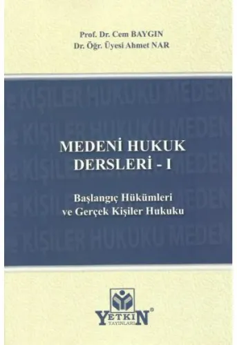 Medeni Hukuk Dersleri-I