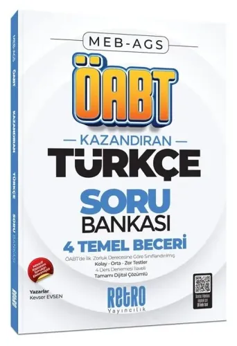 Retro Yayıncılık MEB AGS ÖABT Türkçe Öğretmenliği 4 Temel Beceri Soru Bankası