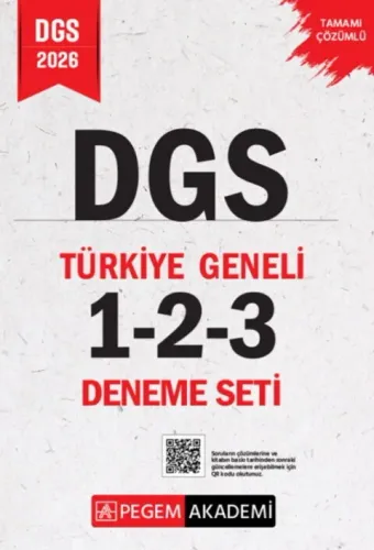 Pegem Yayınları 2026 DGS Tamamı Çözümlü Türkiye Geneli 1-2-3 Deneme Seti