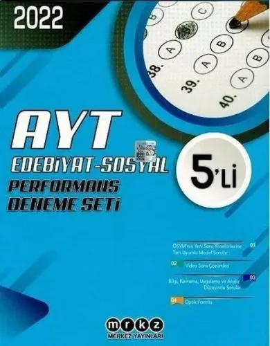 Merkez Yayınları AYT Edebiyat Sosyal Performans 5 li Deneme