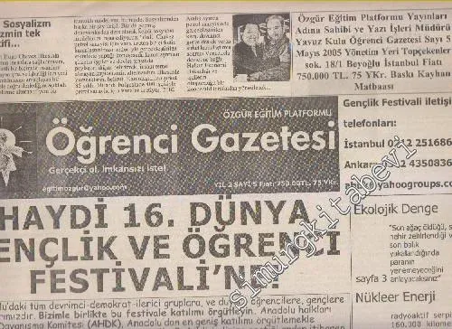 Öğrenci Gazetesi - Sayı: 5    2  Mayıs
