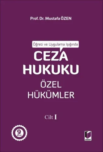Ceza Hukuku Özel Hükümler Cilt 1