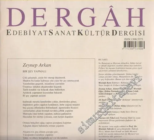 Dergâh: Aylık Edebiyat Sanat Kültür Dergisi - Sayı: 178, Aralık 2004, Cilt: 15