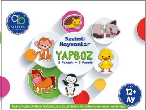 Sevimli Hayvanlar Yapboz 12+ Ay