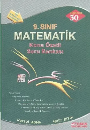 Esen Yayınları 9. Sınıf Matematik Konu Özetli Soru Bankası Esen