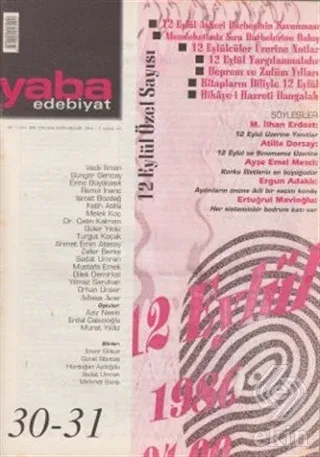 Yaba Edebiyat Dergisi Sayı: 30-31 Kolektif Yaba Yayınları Satın Al - e