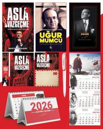 Asla Vazgeçme - Ayraç - Kartpostal - Poster - Uğur Mumcu -  2026 Ajand