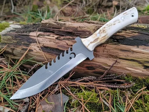 El İşçiliği Kamp, Av, Piknik Bıçağı Geyik Sap 30cm Toplam Uzunluk