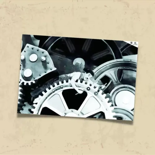 POSTER 0230- CHARLIE CHAPLIN, FİLM KARESİ - MODERN TIMES - KUŞE KAĞIT (33X48)