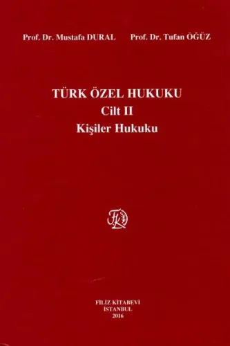 Türk Özel Hukuku Cilt 2 Kişiler Hukuku