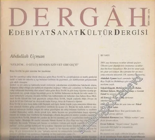Dergâh: Aylık Edebiyat Sanat Kültür Dergisi - Sayı: 138, Ağustos 2001, Cilt: 12