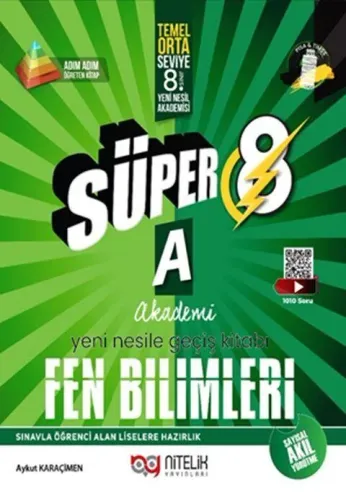 Nitelik Yayınları 8. Sınıf Süper Fen Bilimleri A Yeni Nesile Geçiş Kitabı