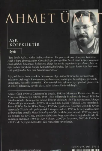 Aşk Köpekliktir İmzalı İthaflı Ahmet Ümit Doğan Kitap %44 indirimli