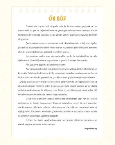 Ekransız Aktiviteler - (Yaş: 7+) Hayati Oktay Ekransız Aktiviteler - (Yaş: 7+) Hayati Oktay