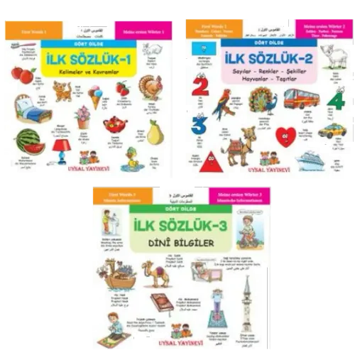 Minikler İçin Dört Dilde Resimli İlk Sözlük Seti (3 Kitap)