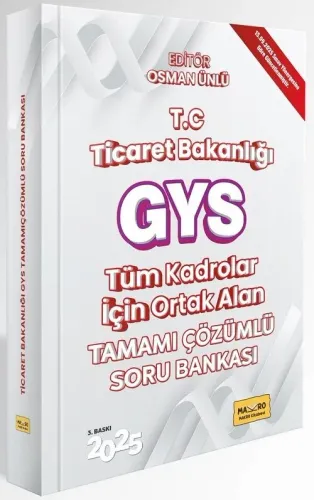 Makro Yayınları 2025 GYS Ticaret Bakanlığı Ortak Konular Soru Bankası Çözümlü