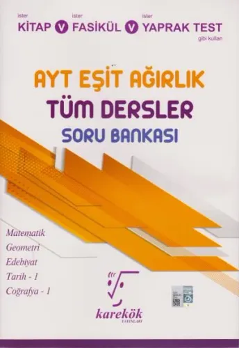 Karekök AYT Eşit Ağırlık Tüm Dersler Soru Bankası